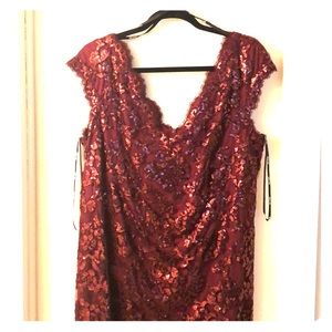 Tadashi Shoji Too Burgundy Sequin Dress